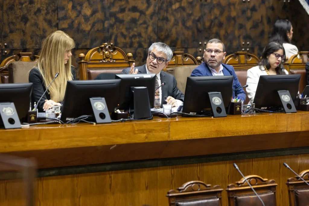 El ministro de Hacienda, Mario Marcel, expuso hoy en el Congreso.