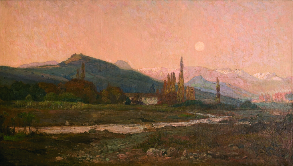 El óleo "Hora solemne" del pintor chileno Alberto Valenzuela Llanos está tasado en $150 millones y pertenece al Club de La Unión de Santiago.