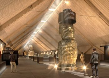 Imagen virtual del diseño ganador para el nuevo Museo de Rapa Nui.