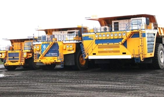 Los camiones proporcionados por Belaz para el proyecto Rajo Inca de Codelco.
